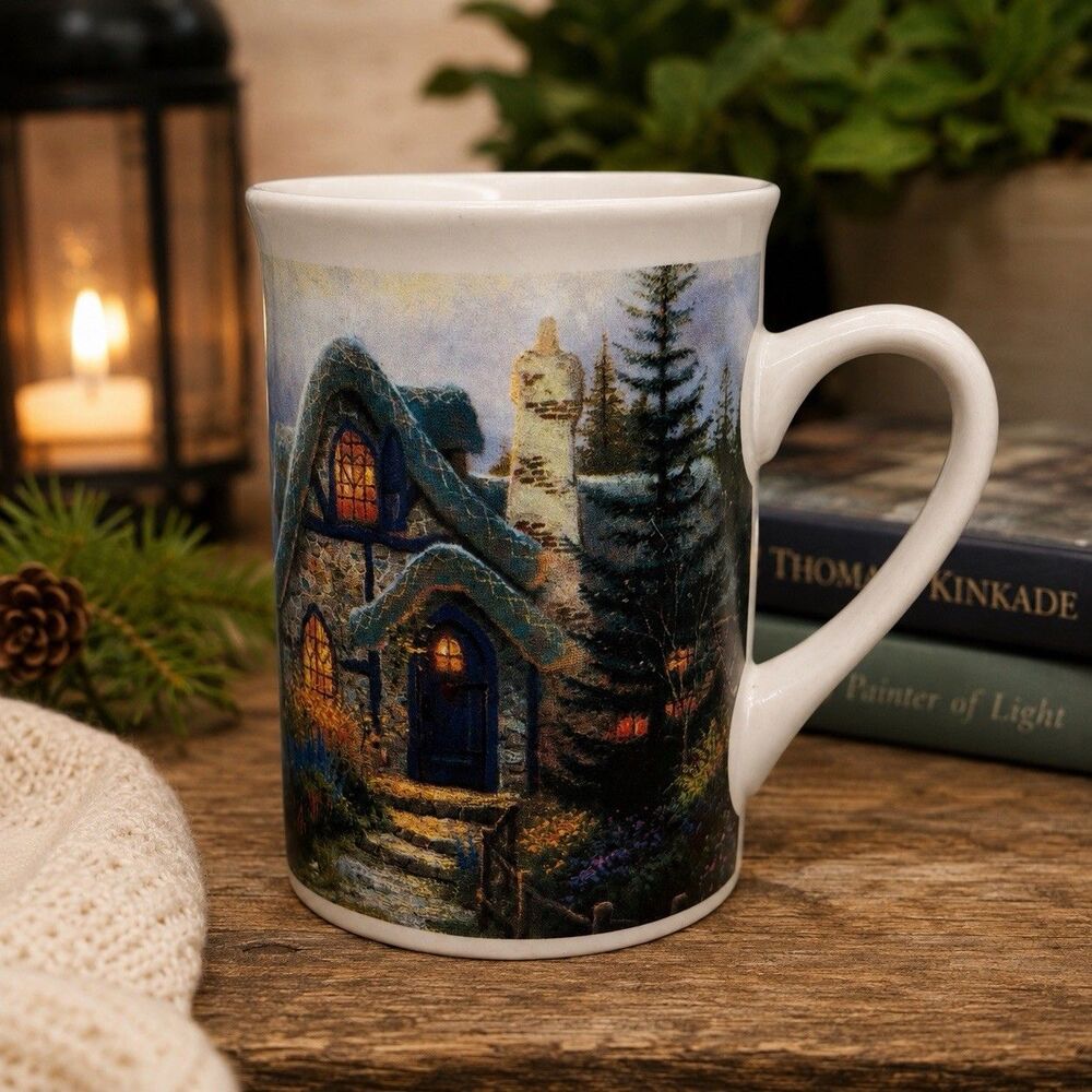 Thomas Kinkade Stone Cottage Coffee Mug 2003 DesignPac Painter of Light Ceramic